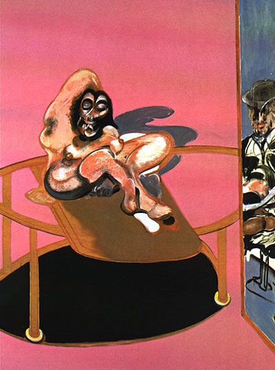 Título: Estudio de desnudo con figura en el espejo (1969), de Francis Bacon. 