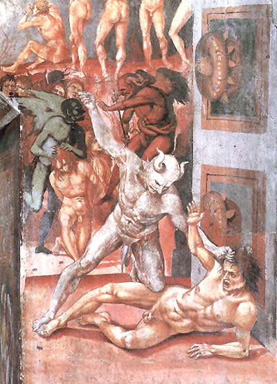 Luca Signorelli, The Damned in Hell. Detail. 1499-1502. Fresco, San Brizio Chapel, Orvieto.