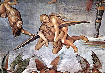 Luca Signorelli. The Hell. Detail. 1499-1502. Fresco, Chapel of San Brizio, Duomo di Orvieto.
