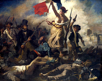 Eugène Delacroix. La Libertad guiando al pueblo, 1830. Museo del Louvre. 