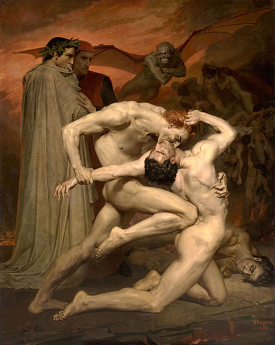 Dante y Virgilio en el infierno de William Bouguereau, 1850. Museo D'Orsay 