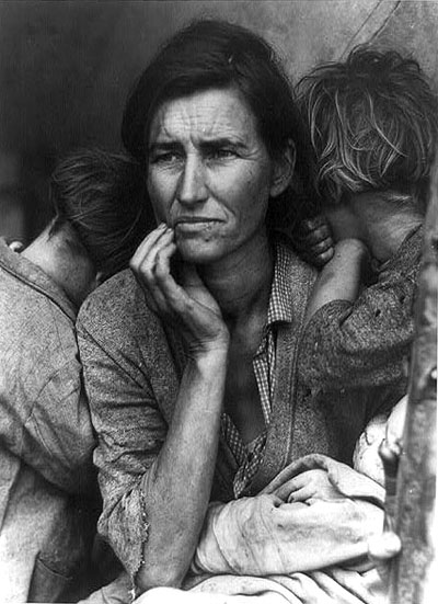 Dorothea Lange, Madre migrante, 1936 (de su obra La gran Depresión) 